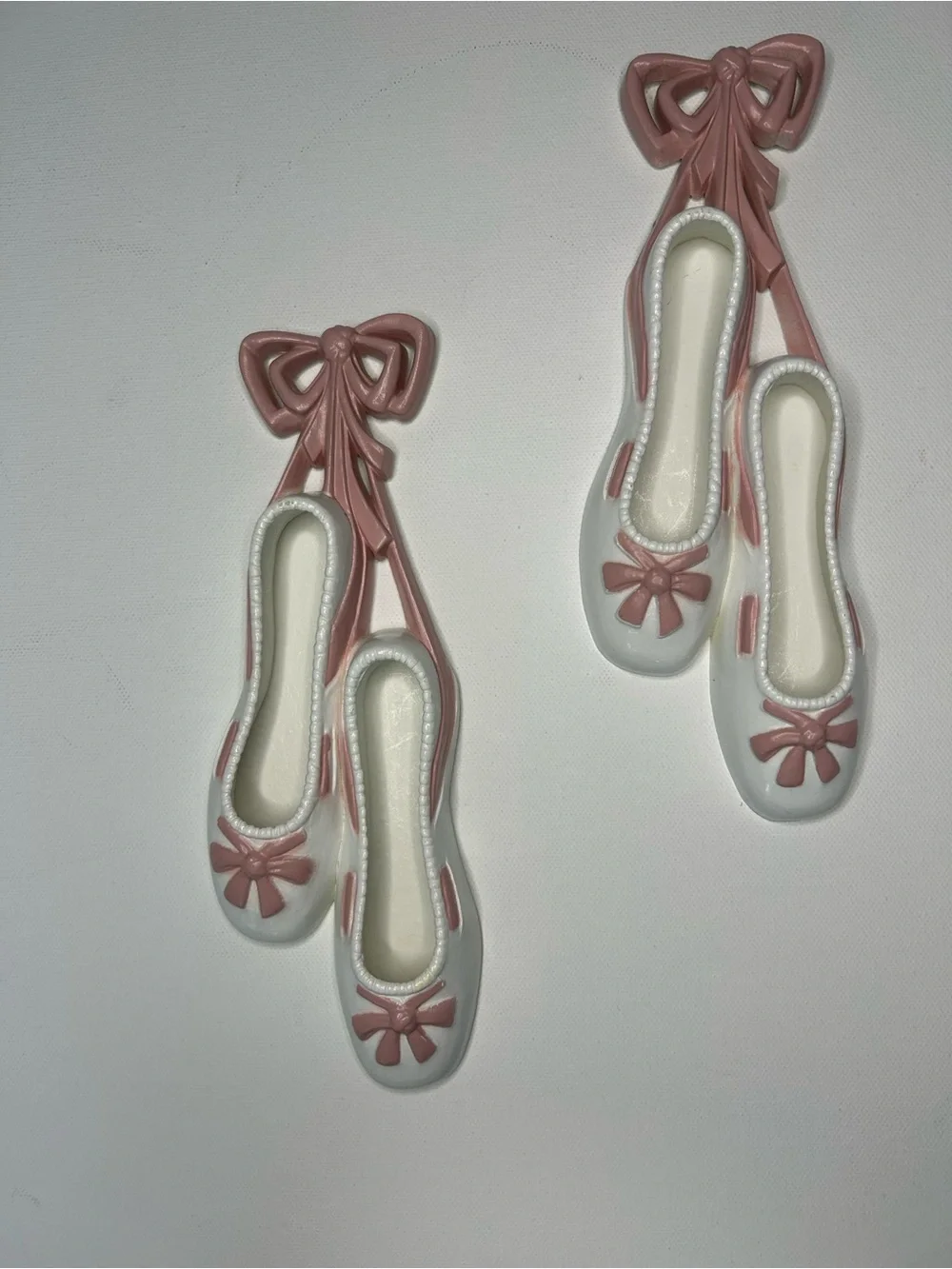 Vintage Burwood molded plastic Ballerina  Slippers  Wall Art Hanging Decor